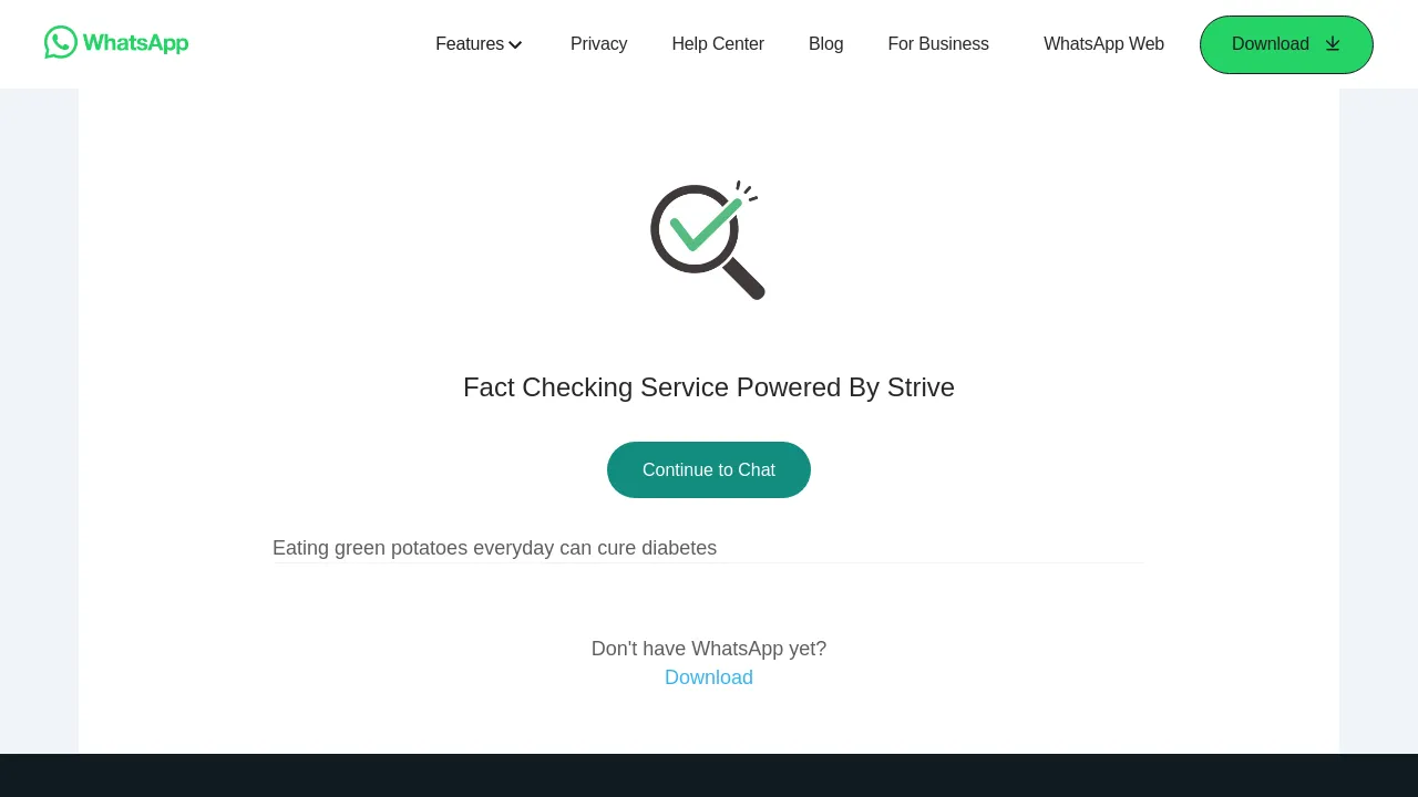 Whatsapp fact checker bot bestofai